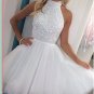 Hot Sale White Halter Beading Homecoming Dresses,Sparkly Short Homecoming Dress For Teens
