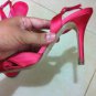 Lk bennett heels red leather size 40 satin 9