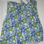 Green Blue flowers strapless blouse top size L cotton and polyaster sexy intima