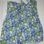 Green Blue flowers strapless blouse top size L cotton and polyaster sexy intima