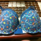 70C brand new blue bra flowers small push-up cotton 30C
