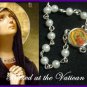 Authentic Italian Rosary Bracelet Glass Pearl Vatican Catholic c-1