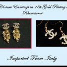 2x Classic Earrings Letter Dangle Wheat Gold Inspired Italian c-2