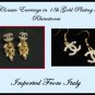 2x Classic Earrings Letter Dangle Wheat Gold Inspired Italian c-2