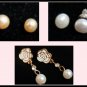 3x Pearl Freshwater Bridal Rose Silver Pink Cream White Gold Flower c-19