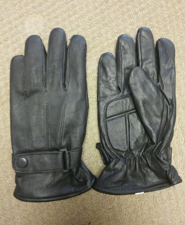 Gel Palm Lambskin Leather Motorcycle Winter Gloves Thinsulate LINED snap closer