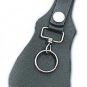 Leather Key holder for belt Black New size 6.5 by 3 with key ring and belt loop