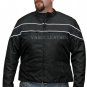 Men's Motorcycle Jacket front Reflective stripes Vents Zipout Liner new