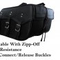 Detachable Leather Motorcycle Saddlebags Quick release Zip Off Slant # 212 New