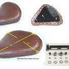 Motorcycle Solo Driver Seat Gel & Leather Brown Fits Harley Indian Chopper New