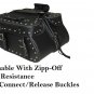 Detachable Motorcycle Saddlebags 2 Strap Quick release Zip Off Studded # 217