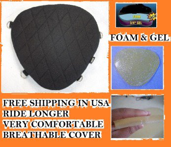 Motorcycle Driver Seat Gel Pad Cushion for Yamaha V-Star 250 and Virago 250