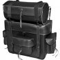 Jumbo Black Leather Motorcycle SissyBar Bag Luggage Rack Tour Pack Set Plain