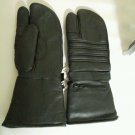 WINTER MOTORCYCLE RIDING LEATHER MITTS GLOVES BLACK with rain covers size XL