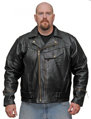 Men's Motorcycle Leather Jacket CCW Pistol Pete Style Concealed Gun ...