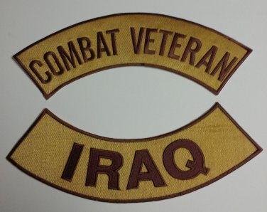 Combat Veteran Iraq War Patches Rockers set for vest  Jacket NEW combat Colors
