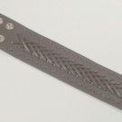 Leather Biker Bracelet Wristband Cuff Brown Breaded Western Style 3 row Snaps