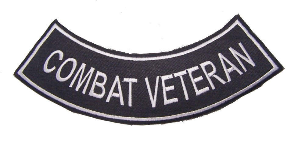 COMBAT VETERAN ROCKER PATCH BACK PATCH FOR VET BIKER MOTORCYCLE VEST JACKET