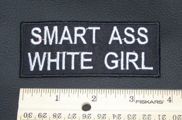 SMART ASS WHITE GIRL PATCH FOR GIRL WOMEN BIKER MOTORCYCLE JACKET VEST
