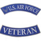 US AIR FORCE VETERAN ROCKER PATCH PATCHES SET FOR BIKER MOTORCYCLE JACKET VEST