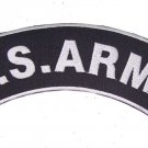 US ARMY TOP ROCKER PATCH BACK PATCH BLACK FOR VET BIKER MOTORCYCLE VEST JACKET