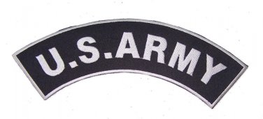 US ARMY TOP ROCKER PATCH BACK PATCH BLACK FOR VET BIKER MOTORCYCLE VEST JACKET