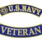 US NAVY VETERAN PATCHES SET 2 ROCKRS FOR MOTORCYCLE BIKER LEATHER VEST JACKET