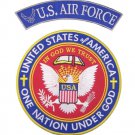 US AIR FORCE ROCKER PATCHES SET ONE NATION UNDER GOD MOTORCYCLE JACKET VEST