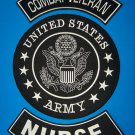US ARMY NURSE COMBAT VETERAN BACK PATCHES FOR VET BIKER MOTORCYCLE VEST JACKET