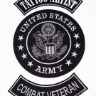 US ARMY TATTOO ARTIST COMBAT VETERAN PATCH SET FOR BIKER MOTORCYCLE VEST JACKET