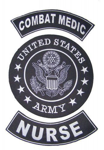 US ARMY COMBAT MEDIC NURSE BACK PATCHES FOR VETERAN VET BIKER VEST JACKET