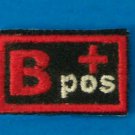 Blood Group Type B positive B+ Biker medical Information Patch for Vest Jacket