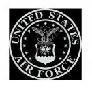 US Air Force Large Back Patch Black & White for Vest Jacket 10 inch
