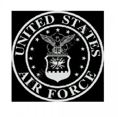 US Air Force Large Back Patch Black & White for Vest Jacket 10 inch