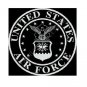 US Air Force Large Back Patch Black & White for Vest Jacket 10 inch