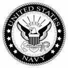 US Navy Large Back Patch Black & White for Vest Jacket 10 inch