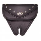 Motorcycle Leather Windshield Bag Small Single Large Studded Style Heavy Duty