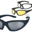 3 Pairs Motorcycle Riding Glasses Day Night & Clear Lenses Padded Keep Wind out