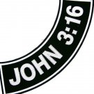 JOHN 3:16 Patch Rocker For Christian Patches Vest jacket Bottom Side Rocker Blac