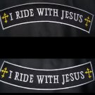 I Ride With Jesus Christian Patches Rockers  badge Biker Motorcycle vest Jacket