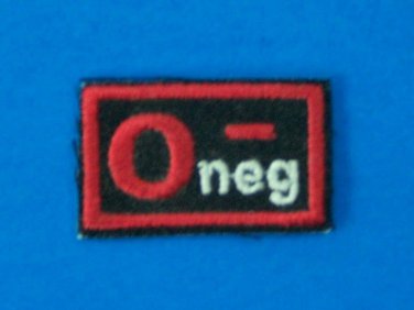 Blood Group Type O Negative  O- Biker medical Information Patch for Vest Jacket