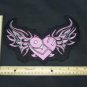 Women's Love Patch Pink Heart Wings Flames For Jacket Vest Back Patch badge Cute