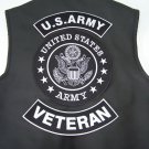 US Army Back Patches Veteran 3 Pc Set Rockers & Center Patch for Jacket or Vest
