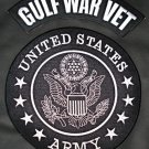 US Army Gulf War Vet Patches Rocker Patch Large for Jacket Vest white on Black