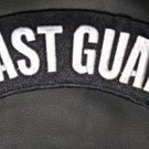 Coast Guard Patch White on Black Rocker Patch Large for Jacket Vest Biker