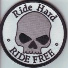 Ride Hard Ride Free  Skull Patch Badge for Biker Motorcycle Vest Jacket Size 4"