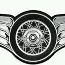 Motorcycle Biker Patch Winged Silver Wheel with Wings Large Size 11 x 4 inches