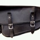 CHOPPER CUSTOM SOFTAIL BOBBER SOLO SADDLE BAG LEFT SIDE BLACK with Bottle Holder
