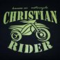 MOTORCYCLE BIKER T SHIRT BLACK CHRISTIAN RIDER PRINT WITH BIKE SIZE L, XL OR XXL