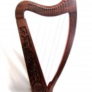 LARGE SOLID WOOD Harp ROSE Celtic IRISH 21 Strings FREE Tuner Carrying Case New